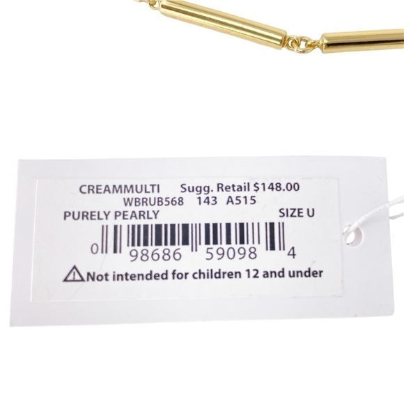 Kate Spade Necklace “Purely Pearly”Pearl Gold Pavé 40” Long Pearlcore New $148 - Picture 6 of 7